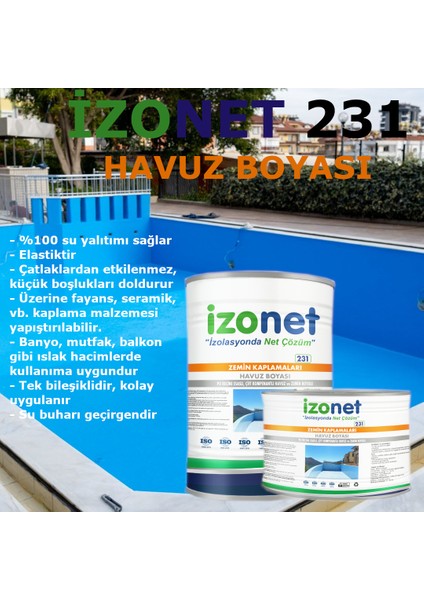 Izonet 231 Havuz Izolasyon (Renkli Havuz Boyası) fiyatları