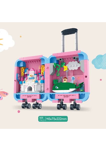 Eğitici Bloklar Pembe Valiz 519 Parça Yapı Seti