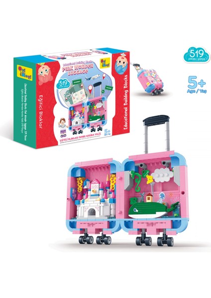 Eğitici Bloklar Pembe Valiz 519 Parça Yapı Seti fiyatları