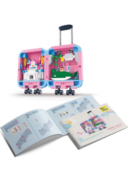 Eğitici Bloklar Pembe Valiz 519 Parça Yapı Seti