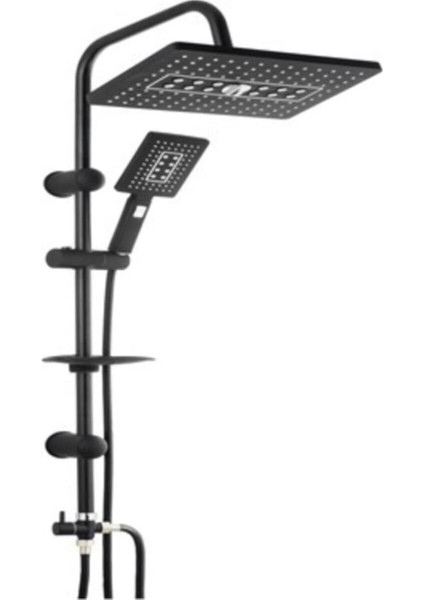 Lüks Robot Duş Seti Mat Siyah Dikdörtgen | Çok Fonksiyonlu Yağmur Robot Duş Sistemi Siyah fiyatları