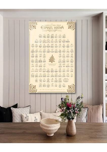 Esmaül Hüsna Allah'ın Isimleri Sıfatları Cam Tablo modelleri