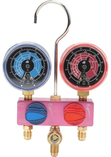 HS-M02 Soğutucu Diyagnostik Manifold Göstergesi G1/4 Durum Manometre Basınç Göstergesi Soğutma Aracı R22/32/R410A (Yurt Dışından)