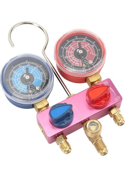 HS-M02 Soğutucu Diyagnostik Manifold Göstergesi G1/4 Durum Manometre Basınç Göstergesi Soğutma Aracı R22/32/R410A (Yurt Dışından) modelleri