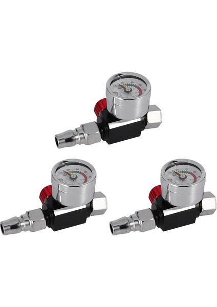3pc 1/4 Inç Bsp Mini Hava Regülatör Vanası Aracı Dayanıklı Küçük Kuyruk Basınç Göstergesi 48 x 60MM Püskürtme Aracı Için Nozul ile (Yurt Dışından)