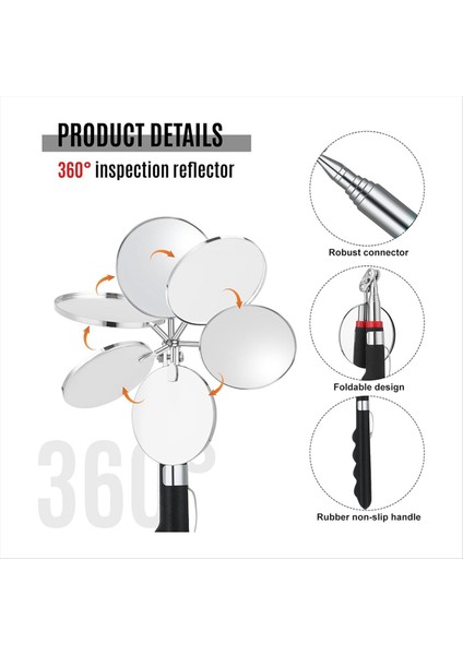 Teleskopik Denetimmirror 30 Inçlik Mekanikmirror Aracı Denetim Altında Retractable Araç (Yurt Dışından) modelleri