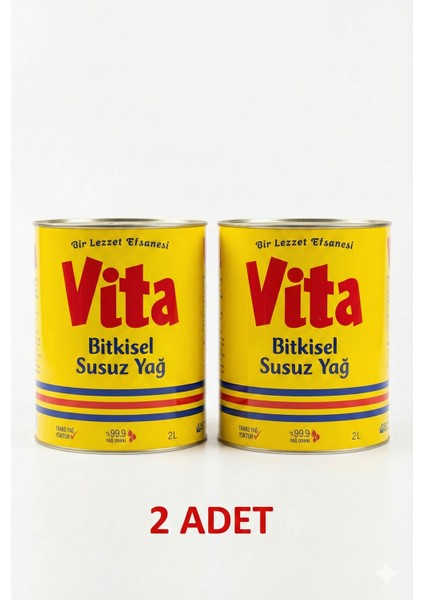 Bitkisel Katı Susuz Margarin Yağ 2x2 4 Lt