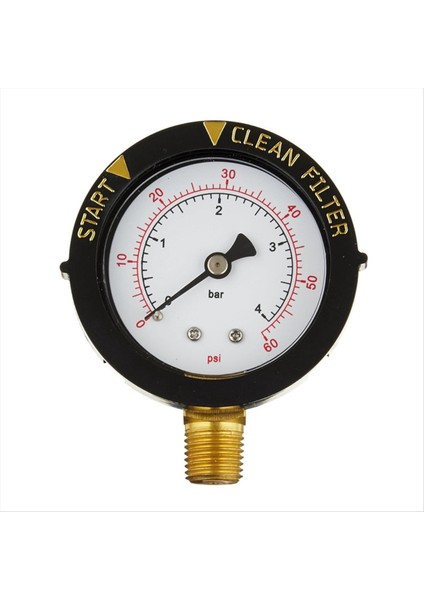 190058 Basınç Göstergesi 0-60 Psi 1/4 Inç Npt Alt Montaj Yüzme Havuzu ile Filtre Su Basınç Göstergesi Başlatın ve Temizleyin (Yurt Dışından)