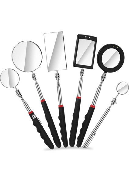 6pcs LED Teleskopu Denetim Aynası Geri Çekilebilir LED Mekanik Ayna Aracı Araç Algılama Aynası Altında Geri Çekilebilir (Yurt Dışından)