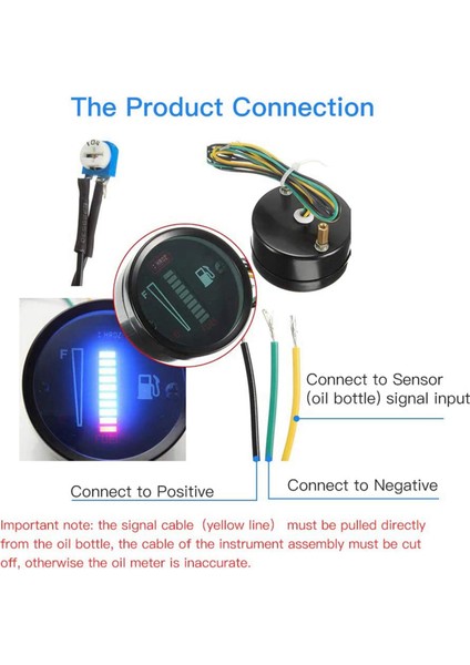 2x 24V 2 Inç 52MM Evrensel Otomobil Motosiklet Yakıt Seviyesi Ölçer Ölçer LED Işık Ekran Yakıt Deposu Gösterge Tekne Kamyonu Rv (Yurt Dışından) modelleri