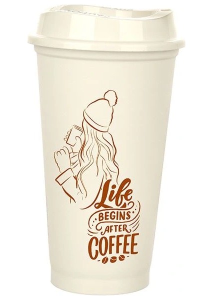 Kahve Bardağı - Kapaklı Krem 473 ml fiyatları