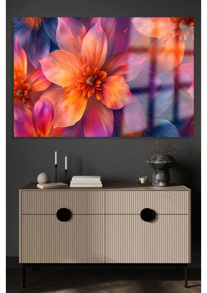 Rengarenk Çiçeklerin Uyumu Çalışması Kırılmaz Cam Tablo Ev Hediyesi Tablo modelleri