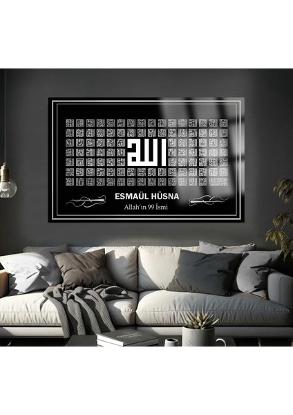 Esmaül Hüsna Allahın 99 Ismi Kırılmaz Cam Tablo Dini Islami Tablo Ev, Iş Yeri Ofis Hediyesi Kırılmaz