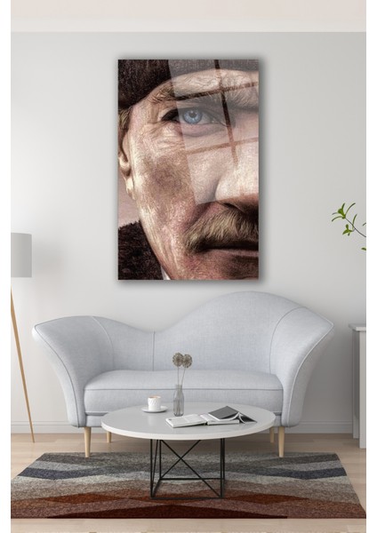 Mustafa Kemal Atatürk Portresi Cam Tablo, Ev, Ofis ve Okul Duvar Dekoru, Hediyelik, Büyük Tablo fırsatları