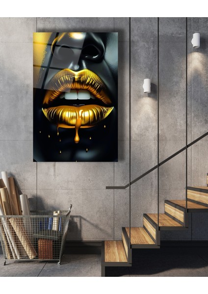 Mavi Gözlü Aslan Kral Cam Tablo