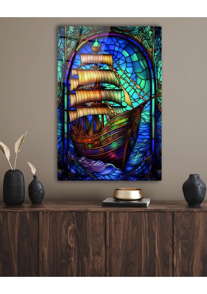 Vitray Korsan Gemisi Cam Tablo indirimleri