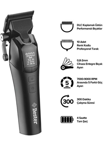HC9553 Profesyonel Lityum Ion Saç Kesme Makinesi modelleri