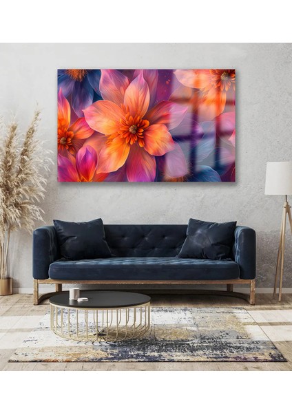 Rengarenk Çiçeklerin Uyumu Çalışması Kırılmaz Cam Tablo Ev Hediyesi Tablo fiyatları