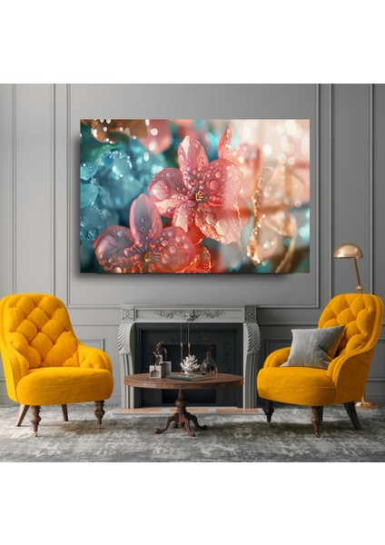 Rengarenk Çiçekler Lüks Kırılmaz Cam Tablo Ev Hediyesi Tablo fiyatları