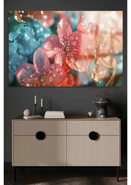 Rengarenk Çiçekler Lüks Kırılmaz Cam Tablo Ev Hediyesi Tablo modelleri