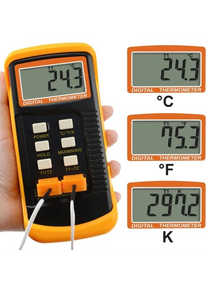 Hassas Sıcaklık Ölçümü Izleme Isı Ölçer 4 Termokupl Prob Sensörlü K Tipi Termokupl Termometre (Yurt Dışından) modelleri