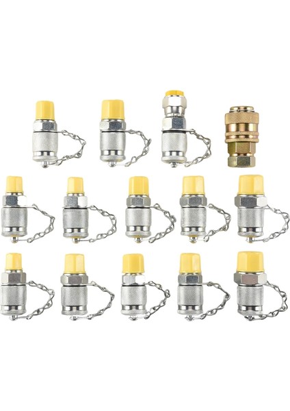 14PCS Hidrolik Sistem Kiti Için Hidrolik Basınç Test Noktası Testi Bağlama Adaptör Seti (Yurt Dışından)