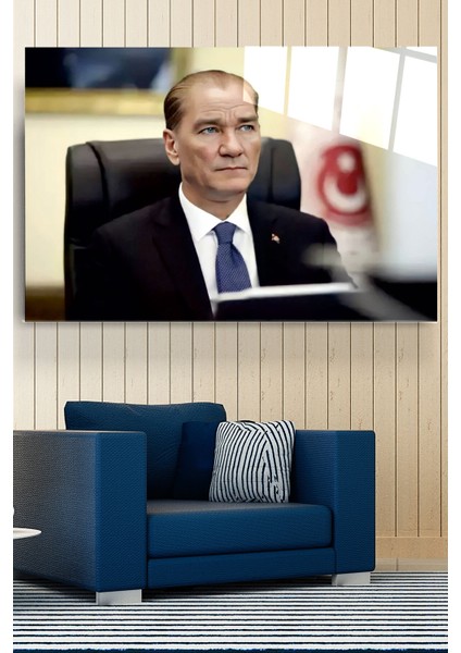 Atatürk Portresi - Yapay Zeka Tasarımlı Cam Tablo, Dekoratif Cam Tablo
