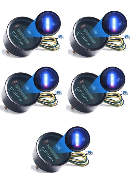 5x 24V 2 Inç 52MM Evrensel Araba Motosiklet Yakıt Seviye Ölçer Gösterge LED Işık Ekran Yakıt Deposu Gösterge Tekne Kamyonu Rv (Yurt Dışından)