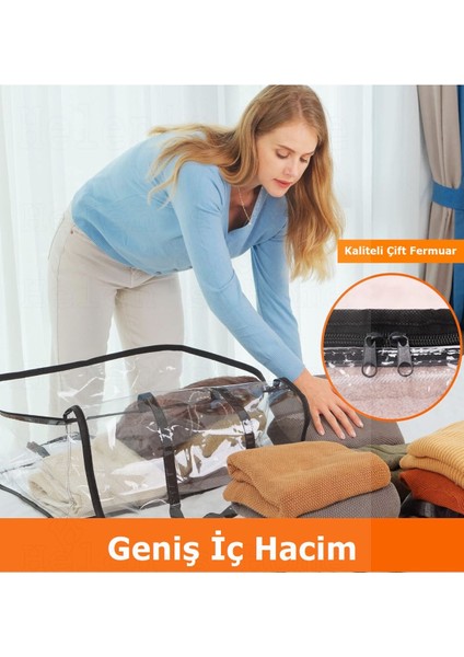 Deprem Hazırlık Çantası 50X34X13 cm Kalın Şeffaf