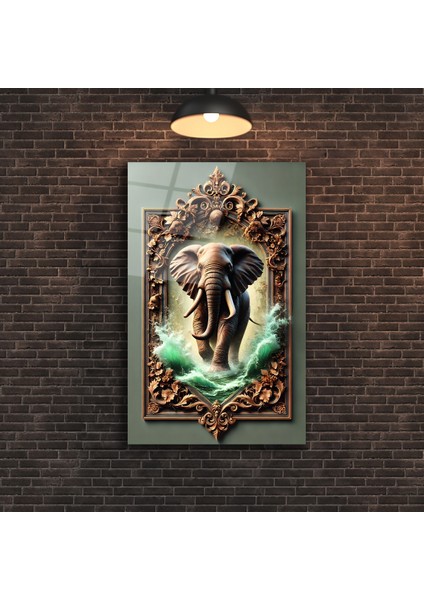 Çerçeve Içinde Fil Cam Tablo fırsatları
