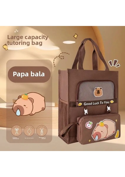 Kapibabala Büyük Kapasiteli El Okul Çantası ve Öğretici Çanta Yüksek Görünüm Seviyesi Öğrenci El Çantası ve Öğretici Bagcolor: Sleepy A (Yurt Dışından)