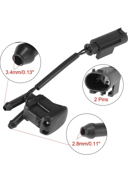 -Bmw E39 5 Serisi 1997-2003 525I 528I 530I 540I M5 Ön Cam Yıkayıcı Nozul Isıtmalı Çift Giriş Squirter Jet (Yurt Dışından) indirimleri