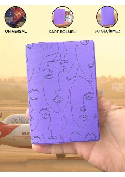 Tüm Ülke Pasaportlarına Uyumlu Kadın Siluet Mor Vinleks Pasaport Kılıfı Kabı indirimleri