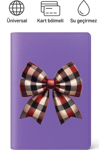 Pasaport Kılıfı Pasaportluk Desenli Pasaport Kabı Su Geçirmez Kurdele