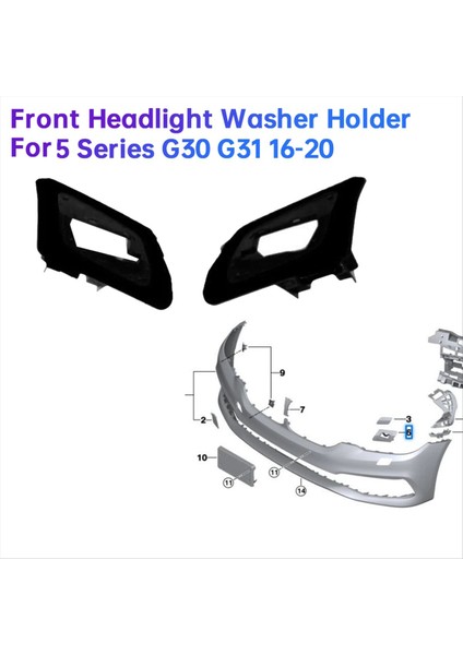 1paır Ön Far Yıkayıcı Tutucusu 51117385355 51117385356 Bmw 5 Serisi G30 G31 16-20 Far Far Yıkayıcı Jet Braketi (Yurt Dışından) fiyatları