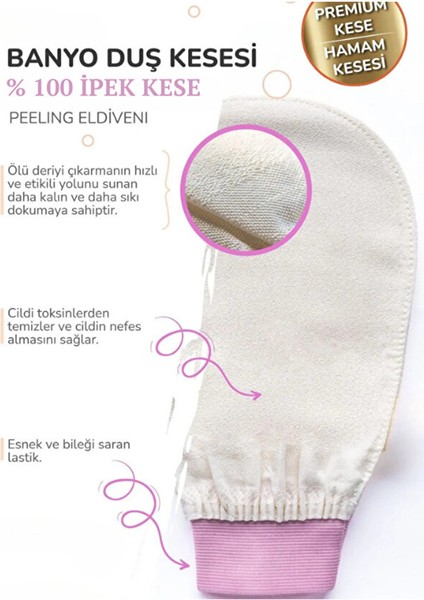 Banyo Duş Kesesi Peeling Eldiveni %100 İpek Premium Kadın Ve Erkekler İçin modelleri