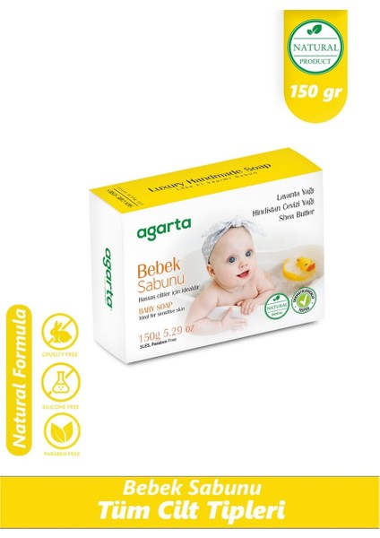 Göz Yakmayan Doğal Bebek Sabunu 150 Gr* 3 Adet modelleri