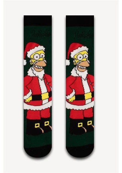 Yeşil Simpsons Havlu Çorap