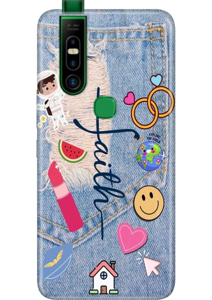 Infinix S5 Pro Kılıf Desenli Baskılı Tpu Rubber Kapak Jean