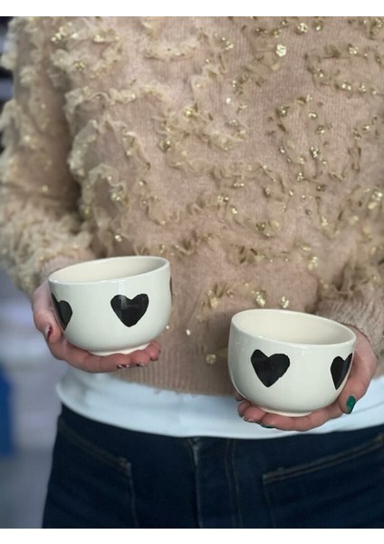 2 Adet Siyah Kalpli Çerezlik Kase