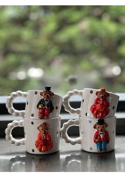 Boncuk Kulp Mrs Teddy 160ML Fincan Mug Turuncu Elbise modelleri