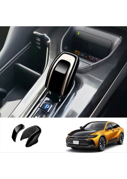 Araç Dişli Vites Kolu Düğmeleri Kapak Etiketleri Dişli Vites Değiştirme Tonu Için Toyota Taç 2024 Araba Aksesuarları Parlak Siyah (Yurt Dışından) indirimleri