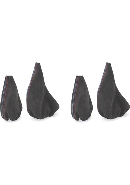 2x Araba Dişli Vites Yakaları Manuel El Freni Gaiter Önyükleme Kapağı Bmw- 3 Serisi E36 E36 E30 E34 M3 Z3 Siyah Süet Deri (Yurt Dışından)