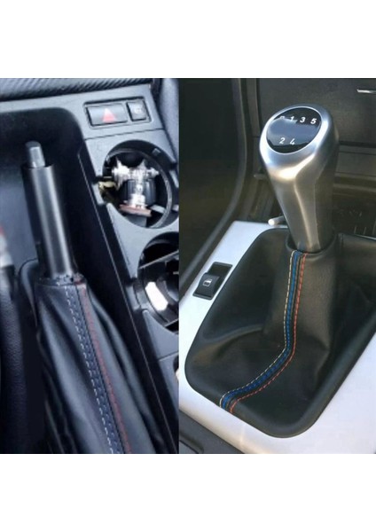2x Araba Dişli Vites Yakaları Manuel El Freni Gaiter Önyükleme Kapağı Bmw- 3 Serisi E36 E36 E30 E34 M3 Z3 Siyah Süet Deri (Yurt Dışından) fırsatları