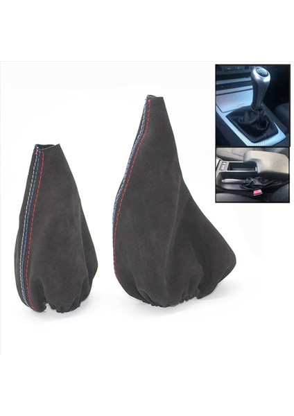 2x Araba Dişli Vites Yakaları Manuel El Freni Gaiter Önyükleme Kapağı Bmw- 3 Serisi E36 E36 E30 E34 M3 Z3 Siyah Süet Deri (Yurt Dışından) indirimleri