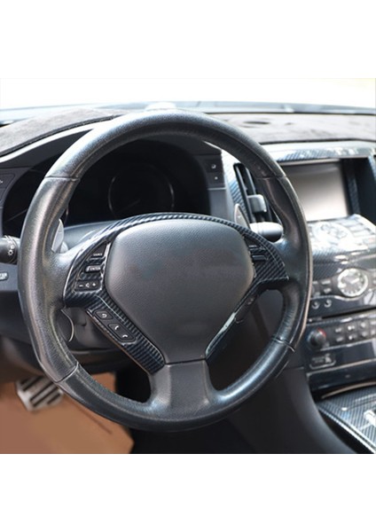 Araç Direksiyon Simidi Paneli Dekorasyon Kapağı Infiniti Için Kalıp Kalıp Çıkartması G37 G25 Q40 EX35 2010-2013 Abs Karbon Fiber (Yurt Dışından) indirimleri