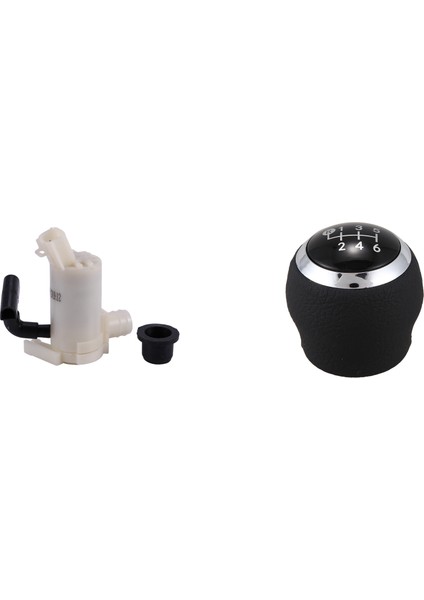 2 Pcs Araç Aksesuarları 1 Pcs Ön Cam Yıkama Pompası ve 1 Adet Araba 6 Vitesli Dişli Vites Düğmesi Otomatik Dişli Düğmesi (Yurt Dışından)