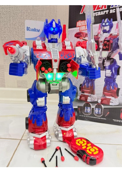 Uzaktan Kumandalı Dev Boy Optimus Prime Bumblebee Transformer Mermi ve Disk Atan Oyuncak Robotlar