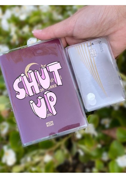 Shut Up Desenli Universal Şeffaf Pasaport Kılıfı Model Tüm Ülke Pasaportlarına Uygun