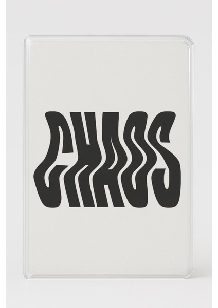 Şeffaf Pasaport Kılıfı Kalın Mikron Kart Bölmeli Desenli Pasaport Kabı - Kaos